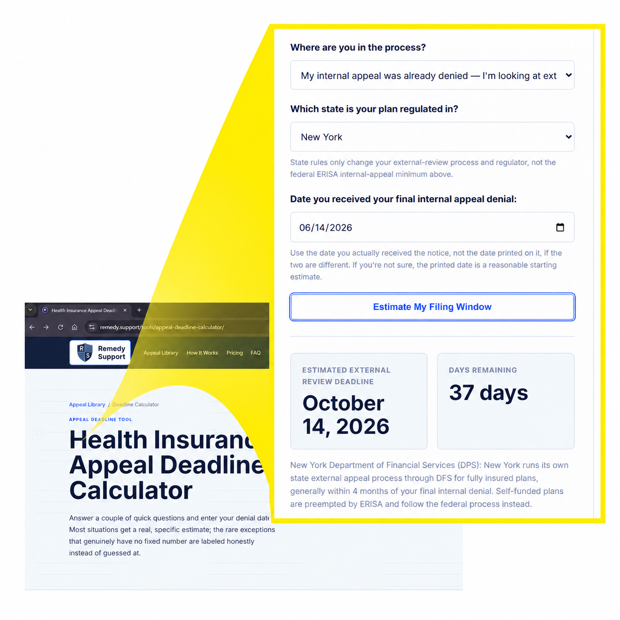 Remedy Support deadline calculator