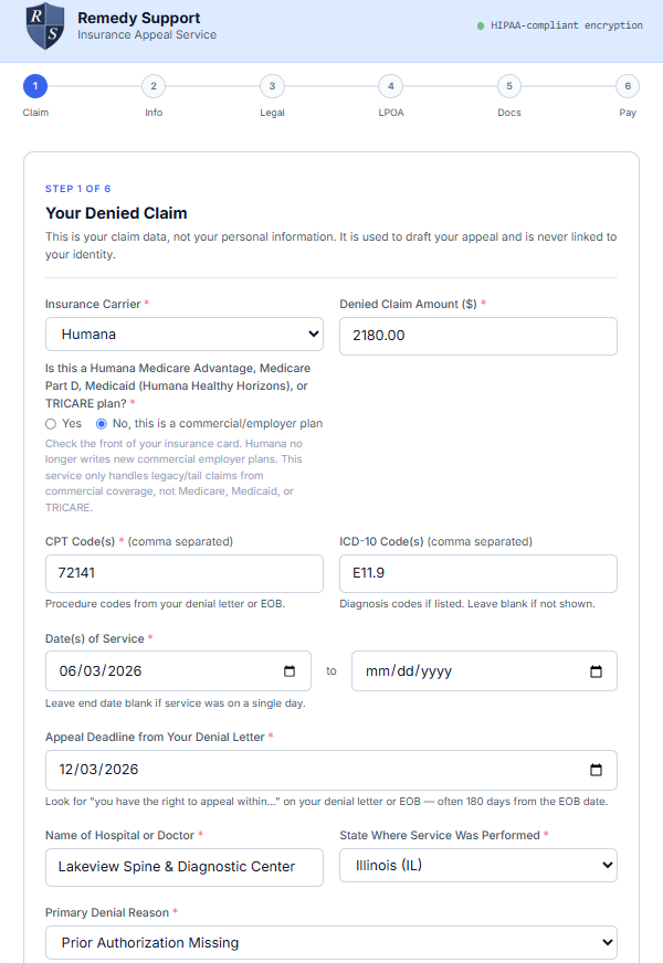 Remedy Support signup form